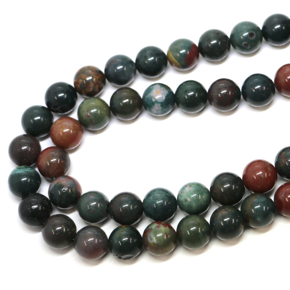 ○1連販売○ブラッドストーン【丸玉】11mm【天然石 ビーズ パワーストーン】