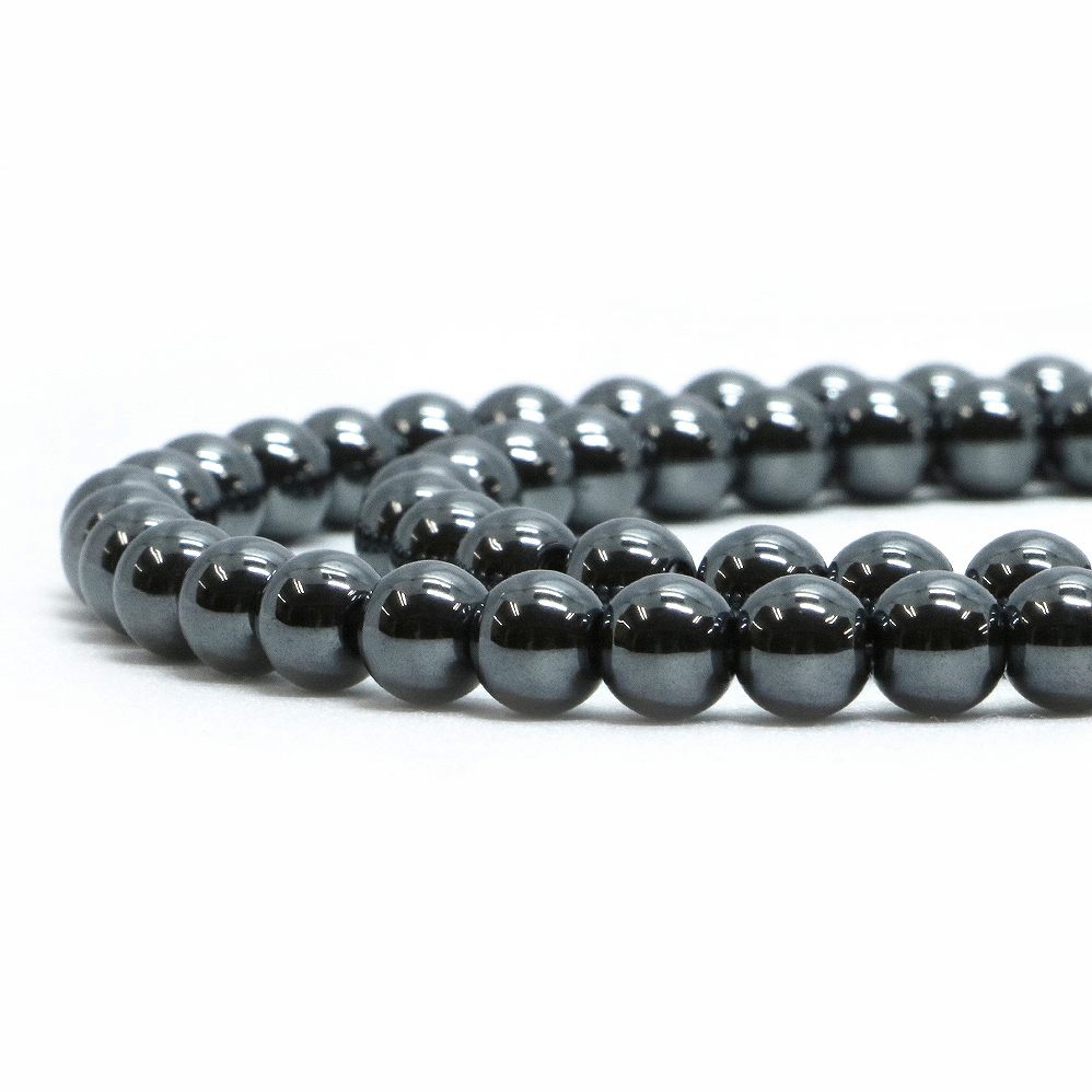 Rakuten - ○1連販売○ヘマタイト【丸玉】6mm【天然石 ビーズ パワーストーン】