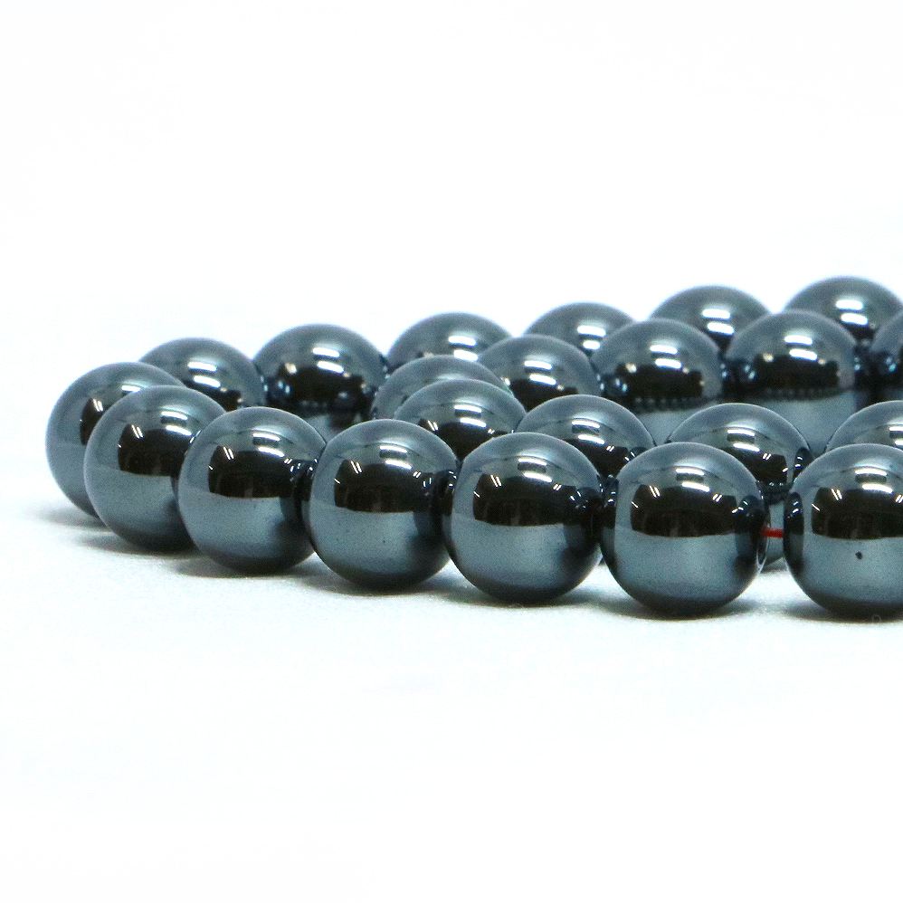 Rakuten - ○1連販売○ヘマタイト【丸玉】8mm【天然石 ビーズ パワーストーン】