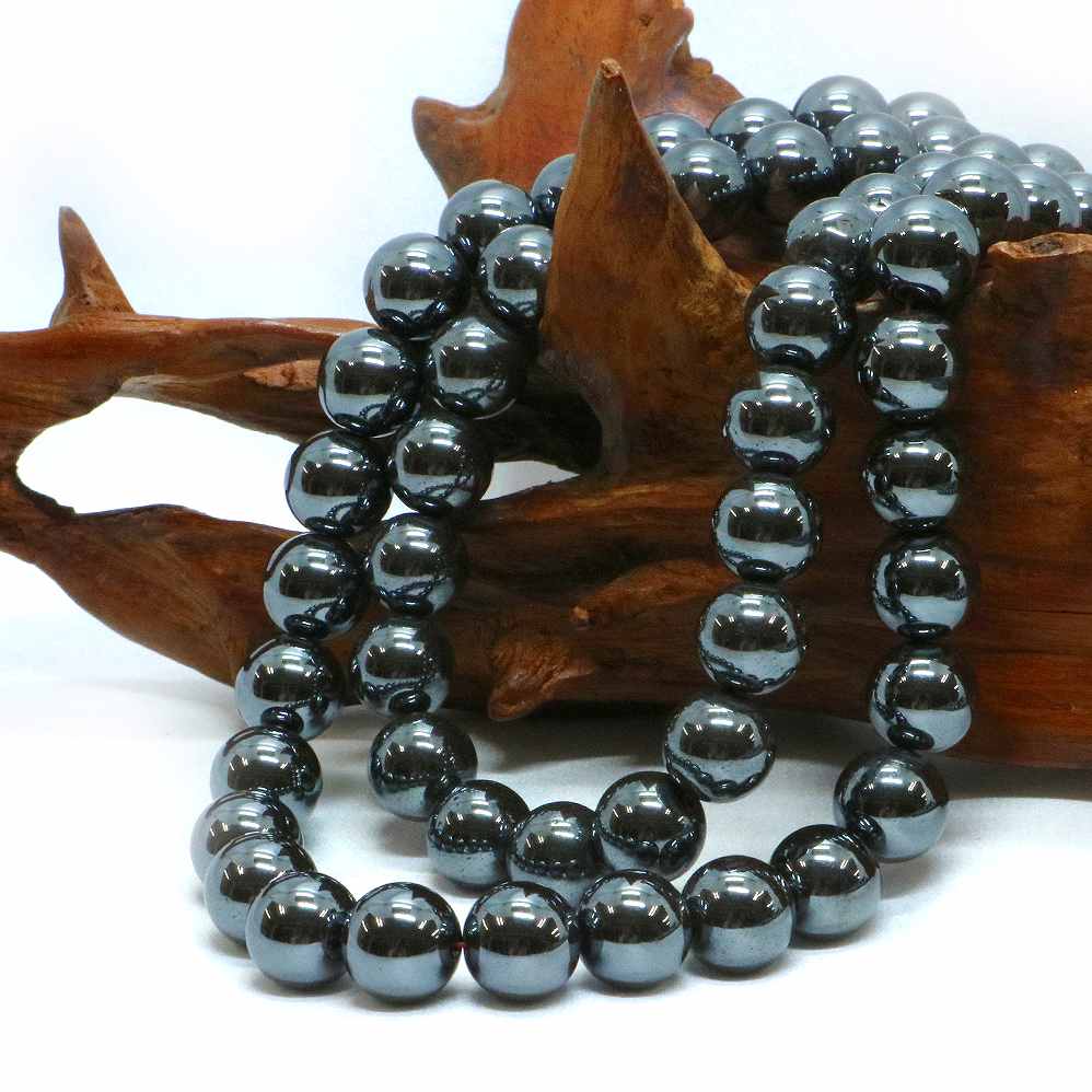 ○1連販売○ヘマタイト【丸玉】10mm【天然石 ビーズ パワーストーン】