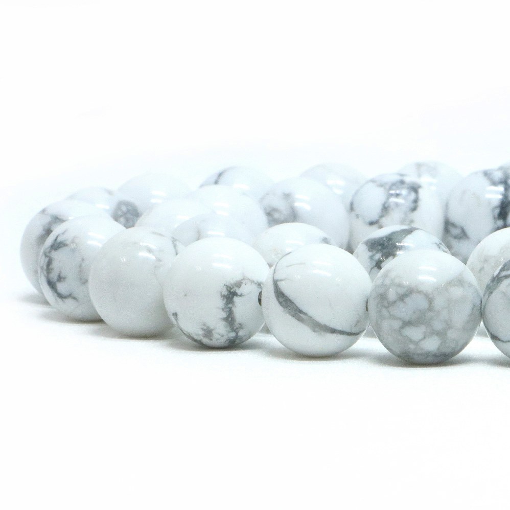 ○1連販売○ハウライト マグネサイト【丸玉】12mm【天然石 ビーズ パワーストーン】