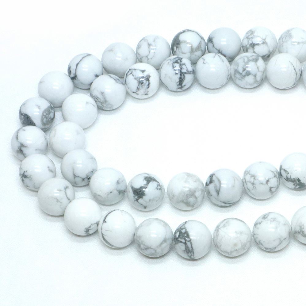 ○1連販売○ハウライト マグネサイト【丸玉】12mm【天然石 ビーズ パワーストーン】