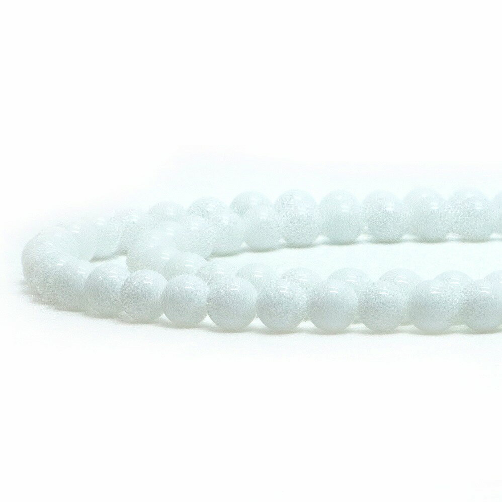 Rakuten - ○1連販売○ホワイトオニキス（人工石）【丸玉】6mm【天然石 ビーズ パワーストーン】