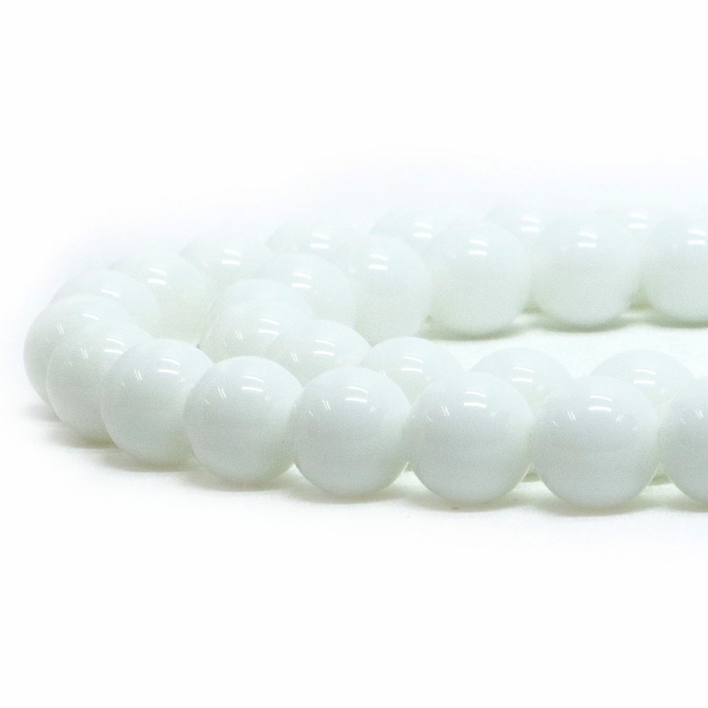 ○1連販売○ホワイトオニキス（人工石）【丸玉】10mm【天然石 ビーズ パワーストーン】
