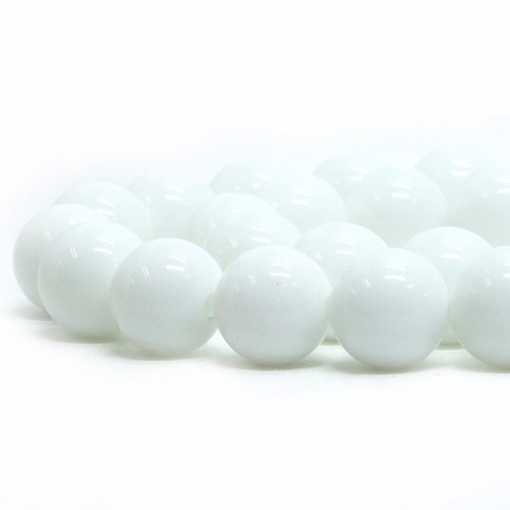 Rakuten - ○1連販売○ホワイトオニキス（人工石）【丸玉】12mm【天然石 ビーズ パワーストーン】