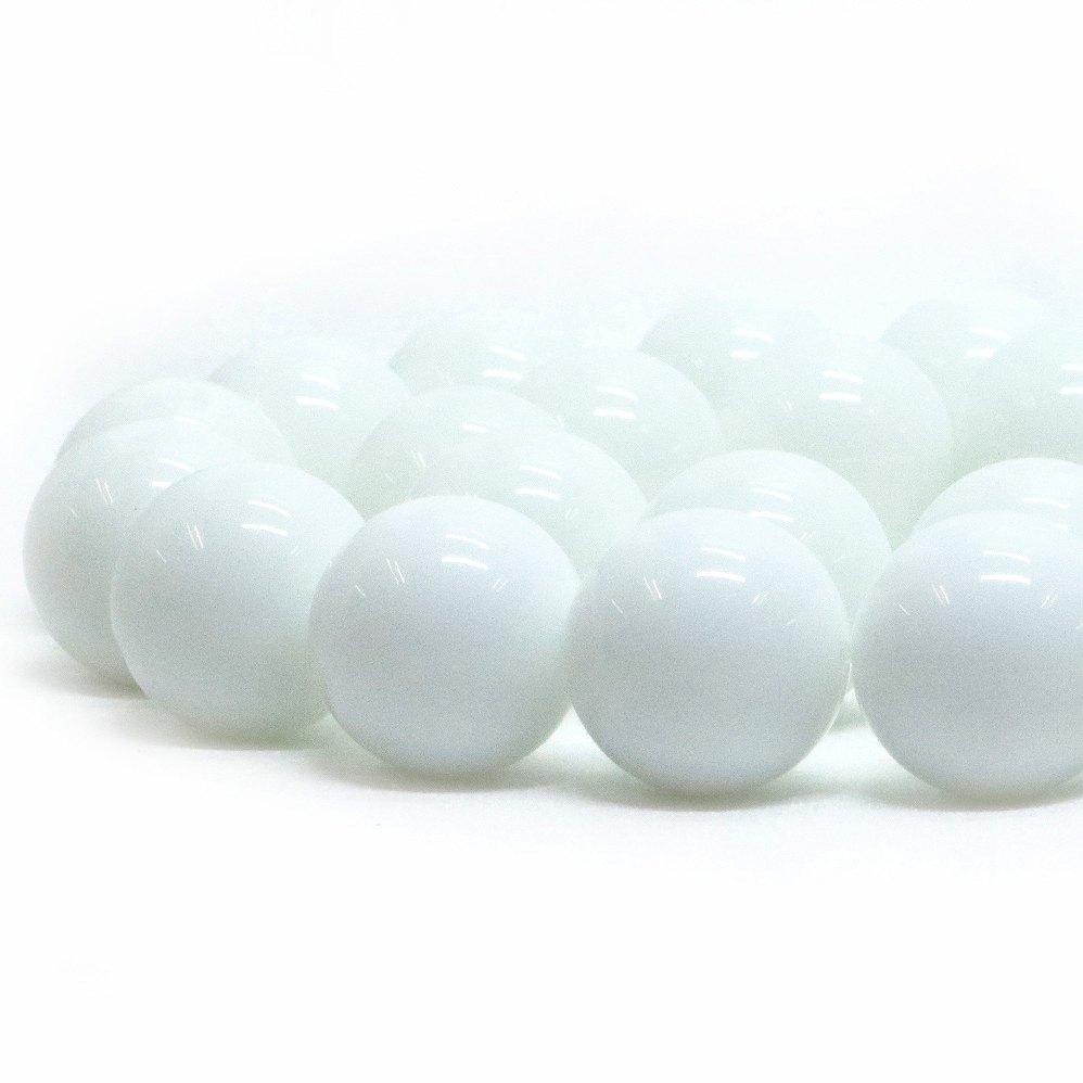 Rakuten - ○1連販売○ホワイトオニキス（人工石）【丸玉】14〜14.5mm【天然石 ビーズ パワーストーン】