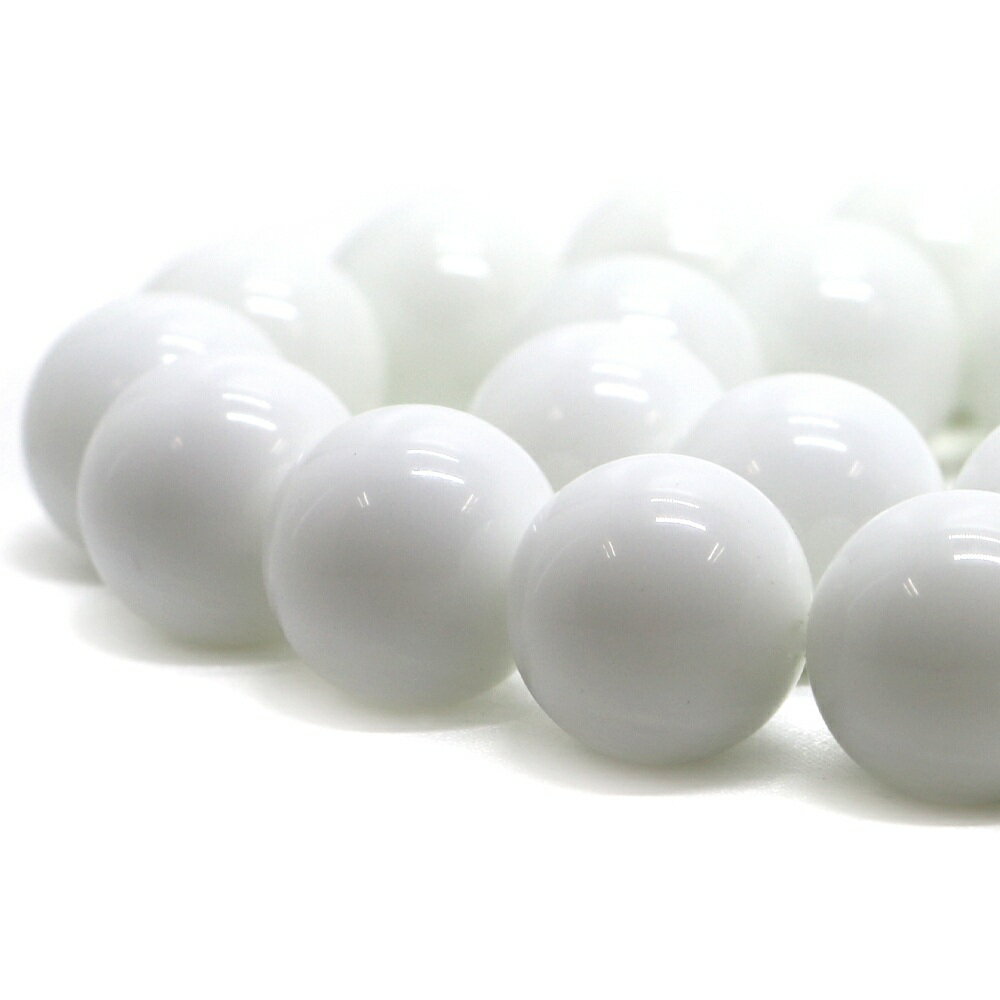樂天商城 - ○1連販売○ホワイトオニキス（人工石）【丸玉】16mm【天然石 ビーズ パワーストーン】