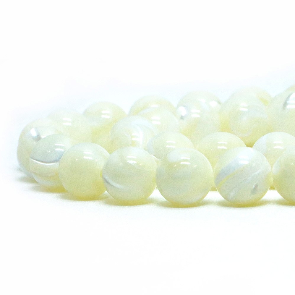 Rakuten - ○1連販売○マザーオブパール（ ホワイト）【丸玉】10mm【天然石 ビーズ パワーストーン】