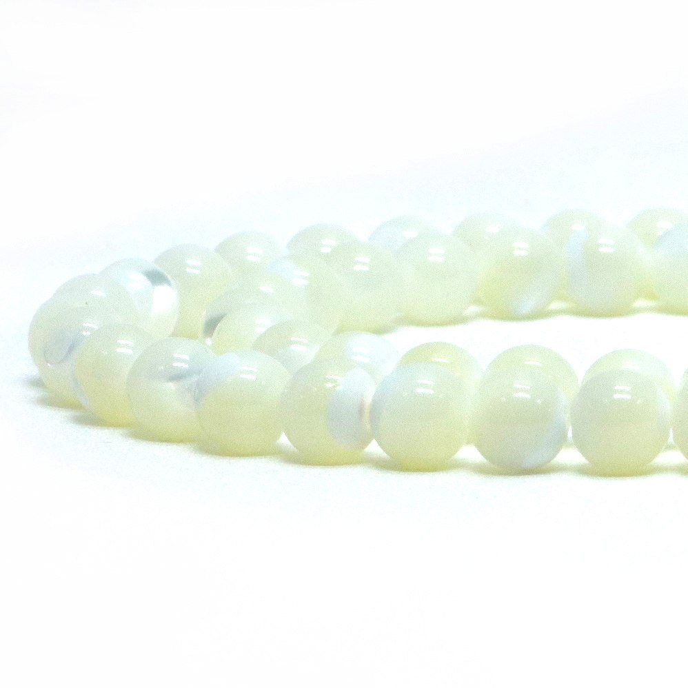 ○1連販売○マザーオブパール（ ホワイト）【丸玉】8mm【天然石 ビーズ パワーストーン】