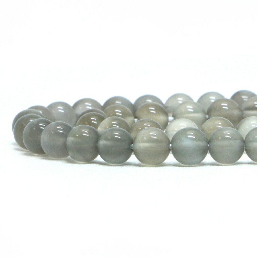 Rakuten - ○1連販売○ムーンストーン（グレイ）【丸玉】6mm【天然石 ビーズ パワーストーン】