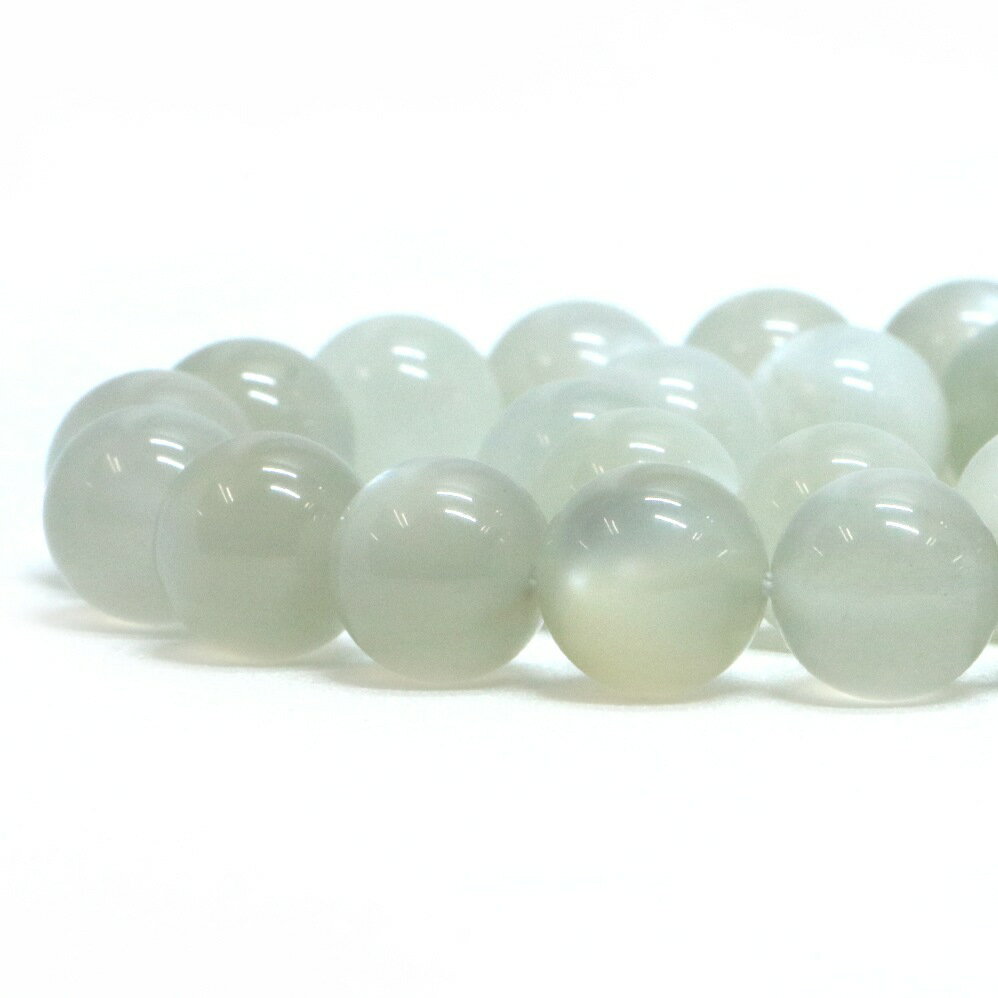 Rakuten - ○1連販売○ムーンストーン（白）【丸玉】10mm【天然石 ビーズ パワーストーン】