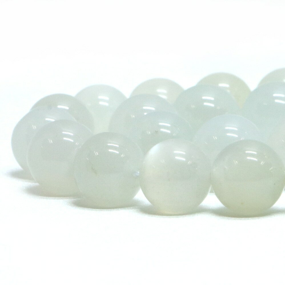 ○1連販売○ムーンストーン（白）【丸玉】12mm【天然石 ビーズ パワーストーン】...