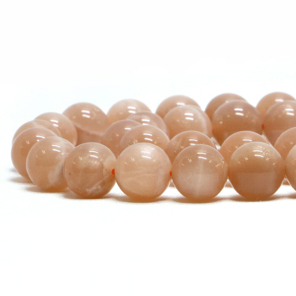 ○1連販売○オレンジムーンストーン【丸玉】10mm【天然石 ビーズ パワーストーン】