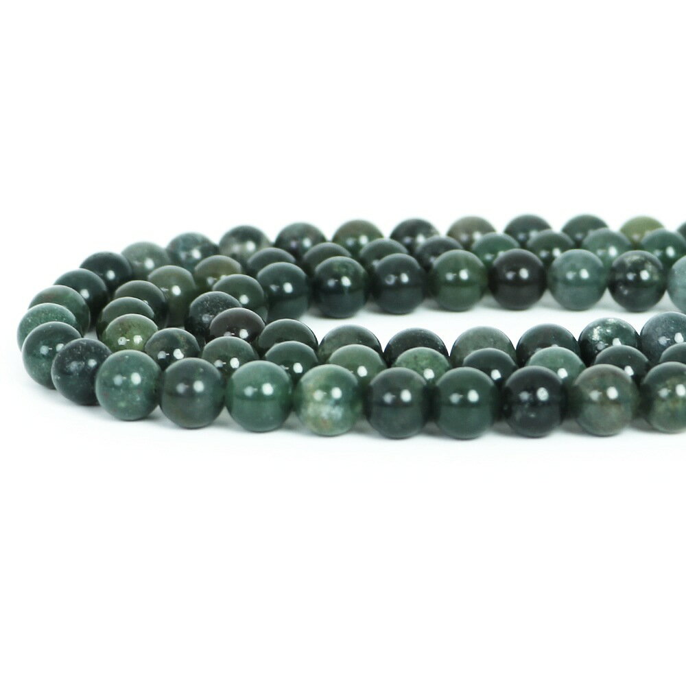 ○1連販売○モスアゲート 丸玉 8mm 天然石 ビーズ パワーストーン 