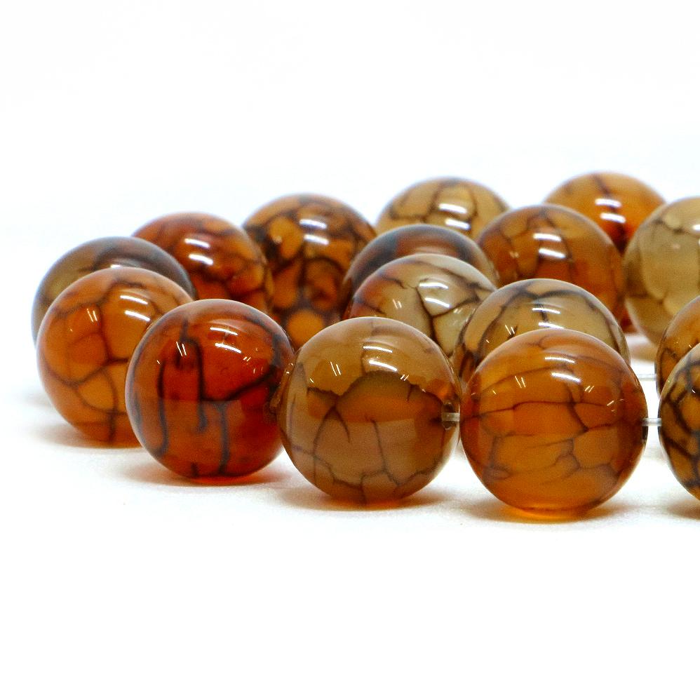 ○1連販売○ドラゴンアゲート（ブラウン）【丸玉】14mm【天然石 ビーズ パワーストーン】