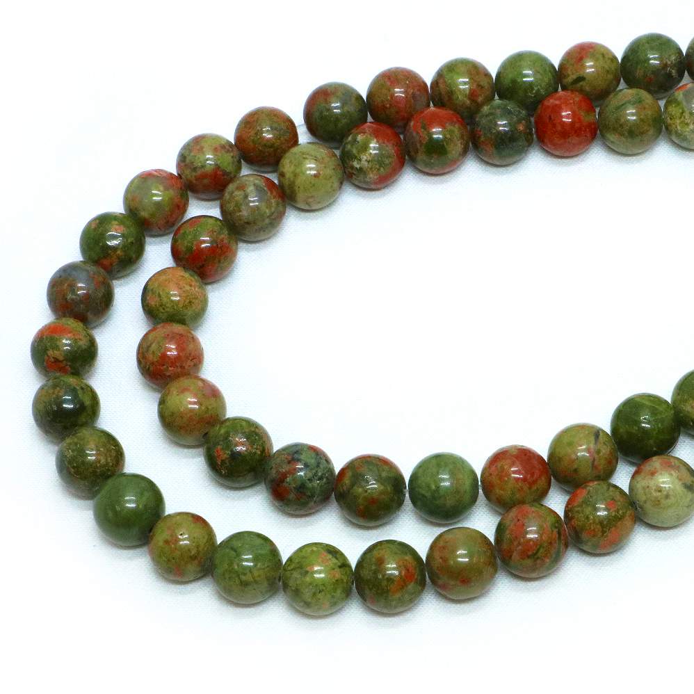 ○1連販売○ユナカイト【丸玉】8mm【天然石 ビーズ パワーストーン】