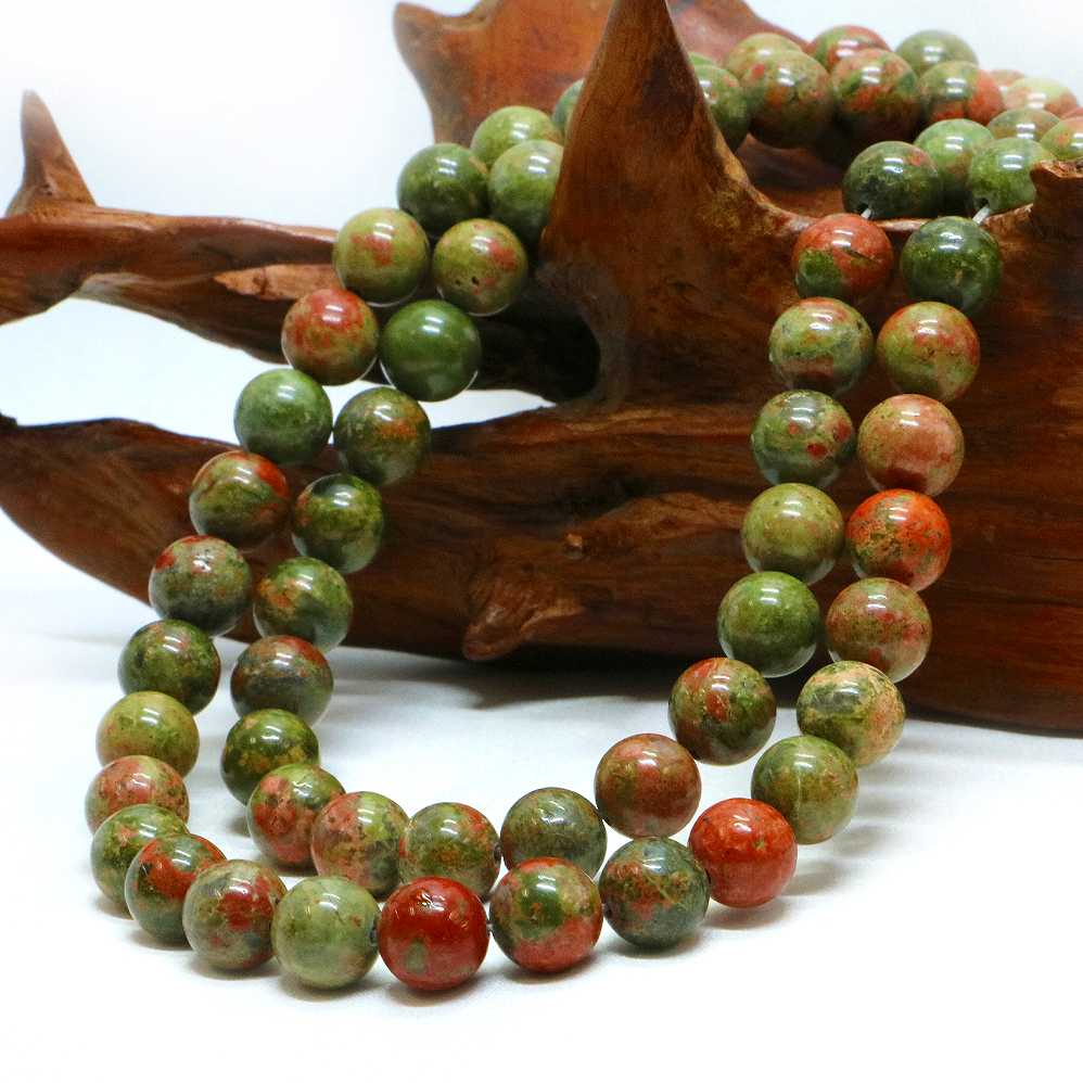 ○1連販売○ユナカイト【丸玉】8mm【天然石 ビーズ パワーストーン】