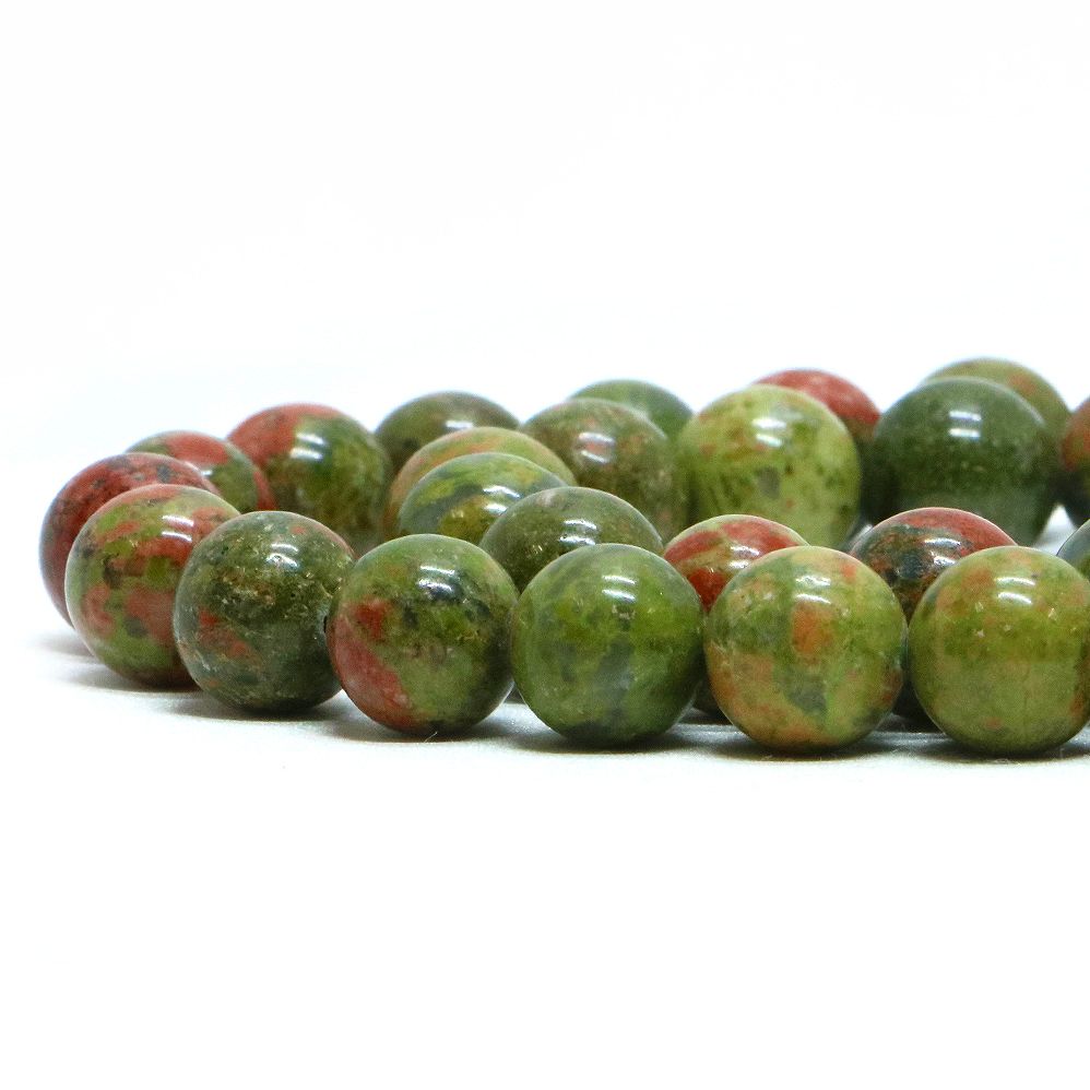 ○1連販売○ユナカイト 丸玉 10mm 天然石 ビーズ パワーストーン 