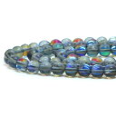 ○1連販売○ブラックルナフラッシュ(人工石)【丸玉】6mm【天然石 ビーズ パワーストーン】