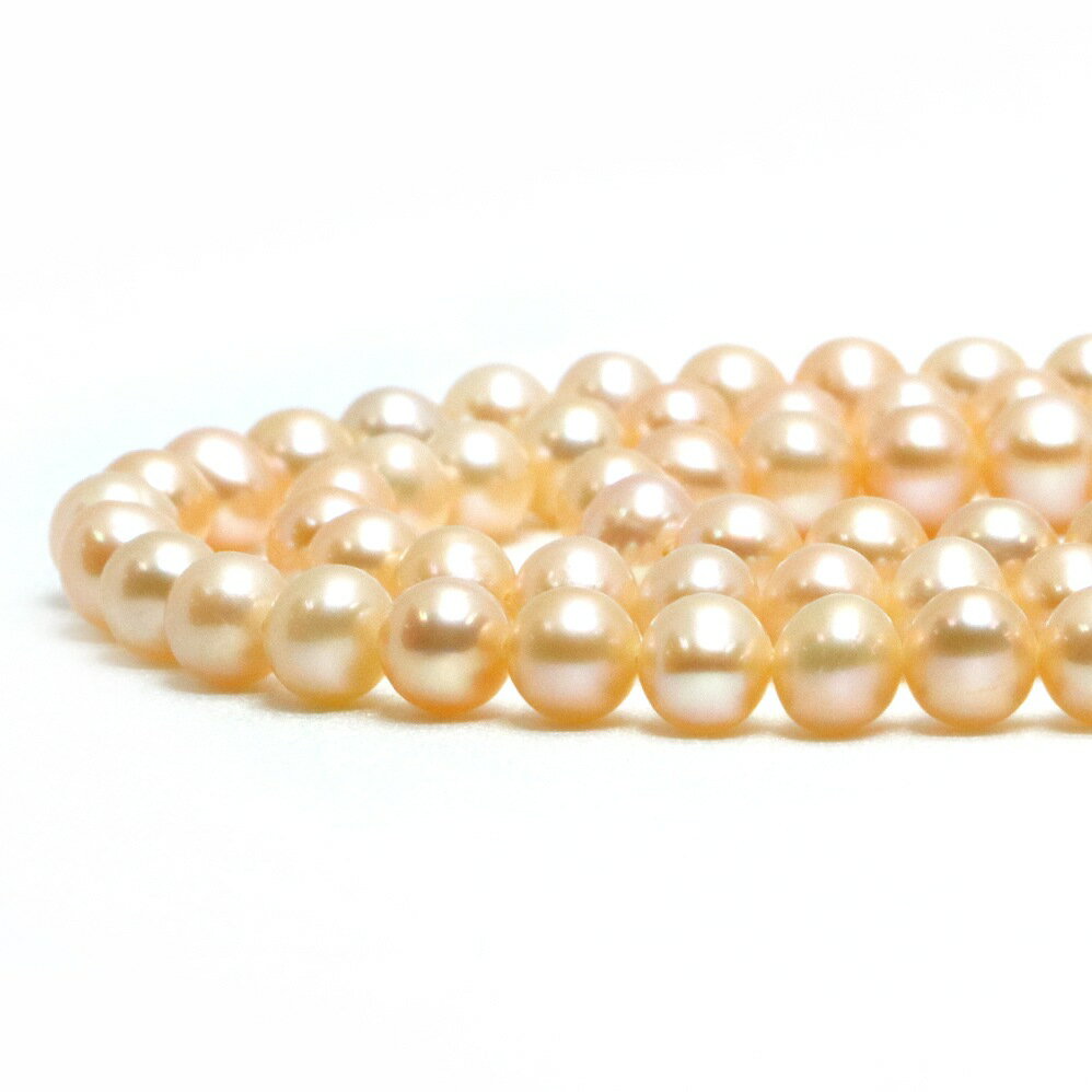○1連販売○淡水パール（シャンパンゴールド）【ポテト】6～7mm【天然石 ビーズ パワーストーン】