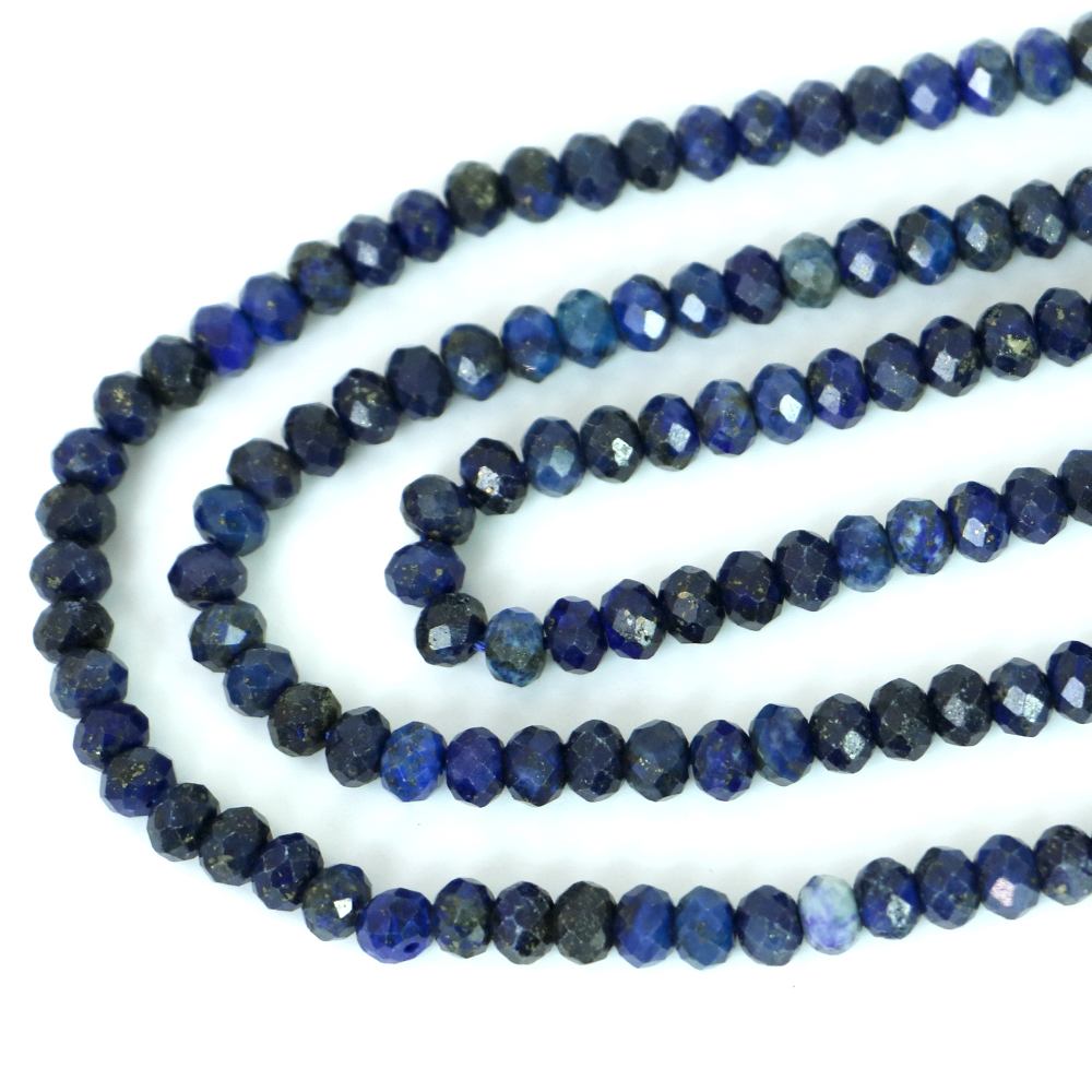○1連販売○ラピスラズリ【ボタンカット】4×6mm【天然石 ビーズ パワーストーン】