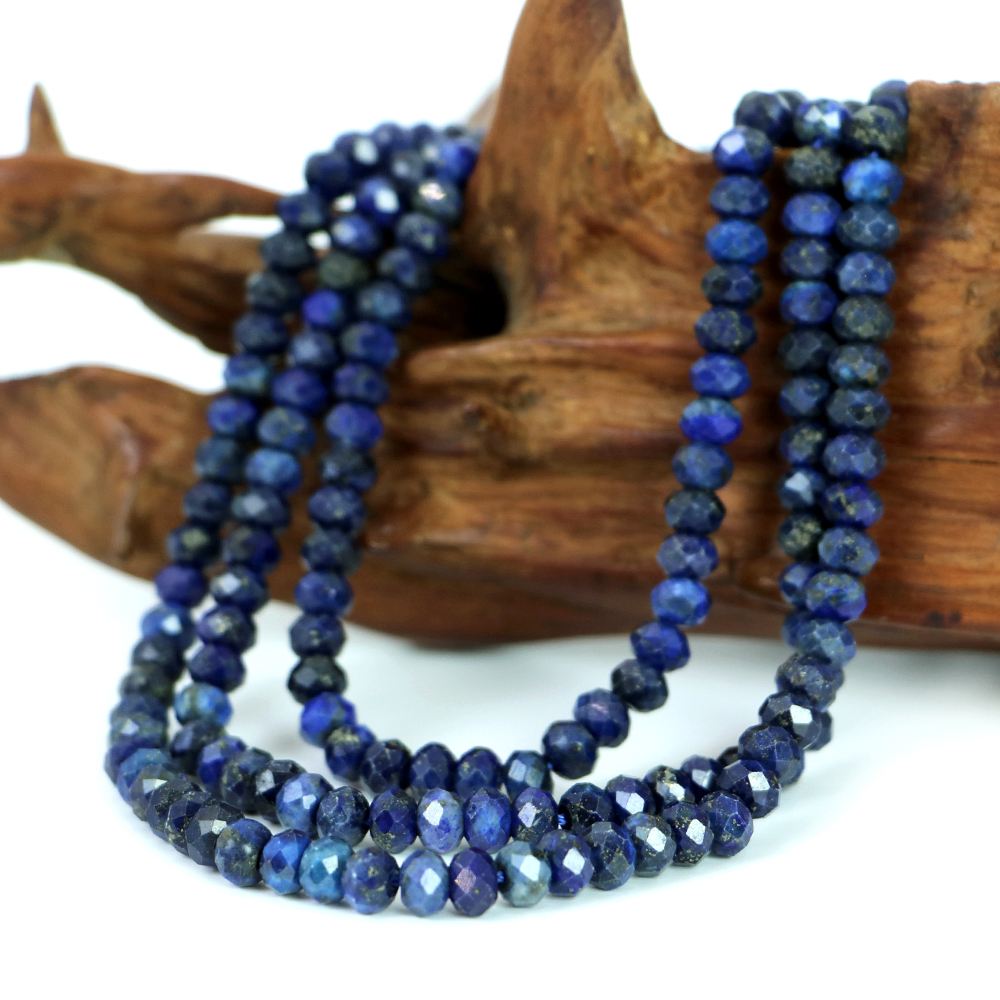 ○1連販売○ラピスラズリ【ボタンカット】4×6mm【天然石 ビーズ パワーストーン】