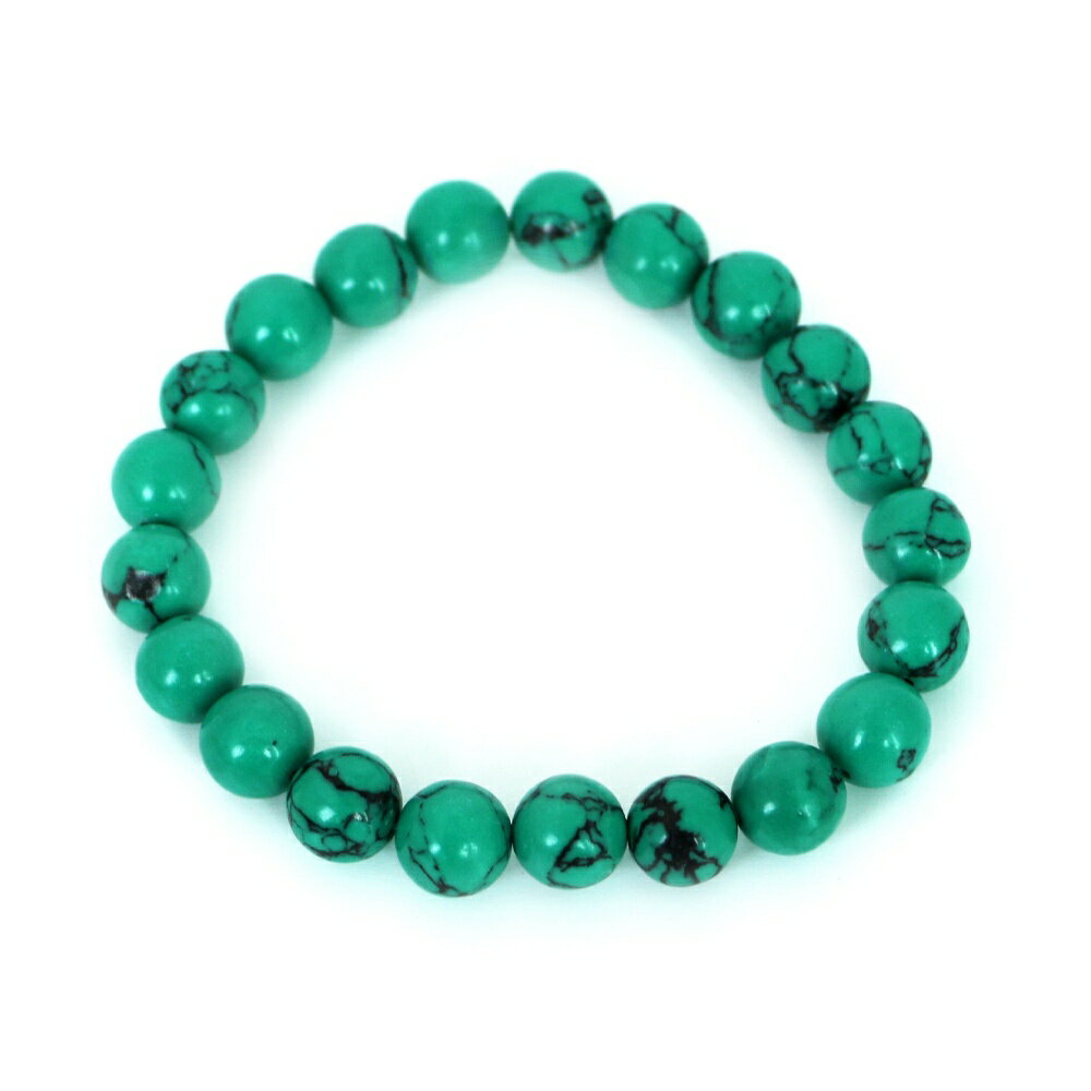 フェイク ターコイズ(人工石 グリーン)【丸玉】10mm 数珠 天然石 ブレスレット パワーストーン ブレス お守り 選べるサイズ