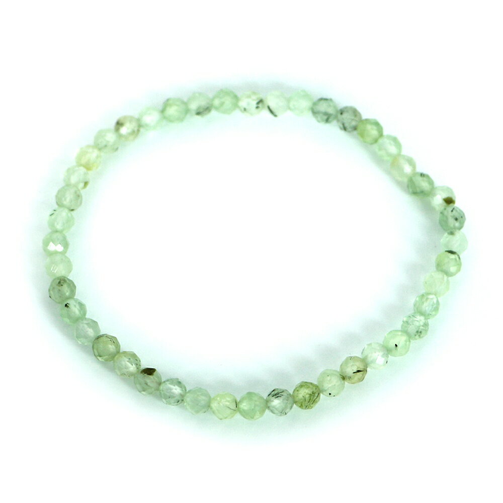 プレナイト【カット】4mm 数珠 天然石 ブレスレット パワーストーン ブレス お守り 選べるサイズ