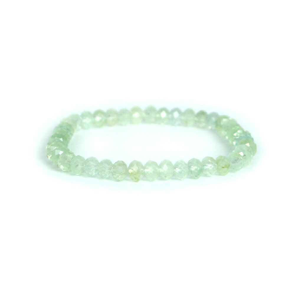 プレナイト【ボタンカット】4×5mm 数珠 天然石 ブレスレット パワーストーン ブレス お守り 選べるサイズ