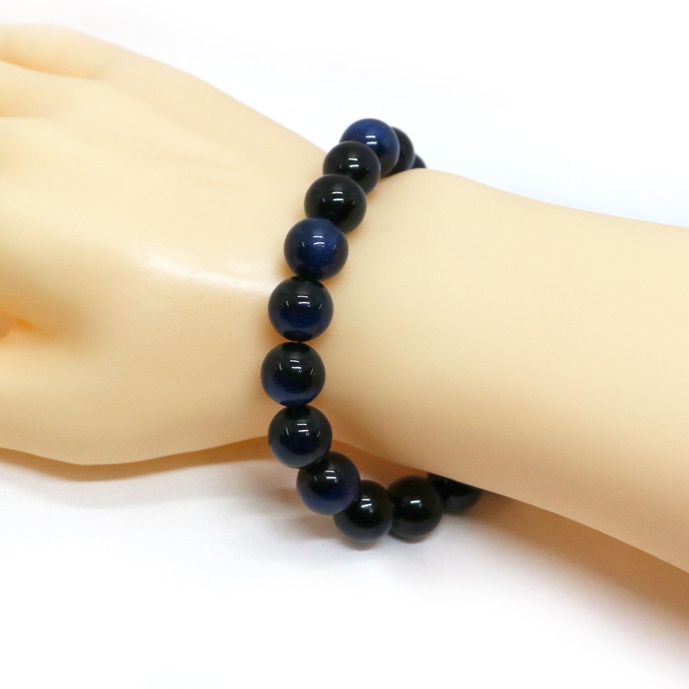 ブルータイガーアイ【丸玉】10mm 数珠 天然石 ブレスレット パワーストーン ブレス お守り 選べるサイズ