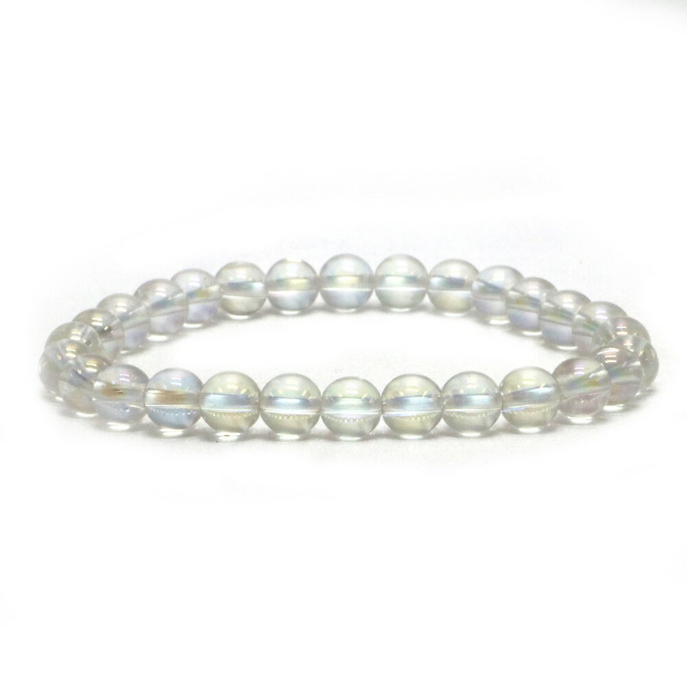 アクアオーラ レインボーオーラ【丸玉】6mm 数珠 天然石 ブレスレット パワーストーン ブレス お守り 選べるサイズ