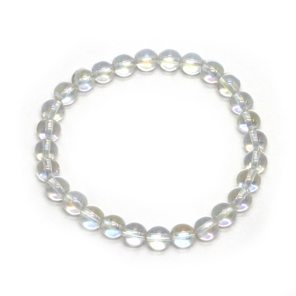 アクアオーラ レインボーオーラ【丸玉】6mm 数珠 天然石 ブレスレット パワーストーン ブレス お守り 選べるサイズ