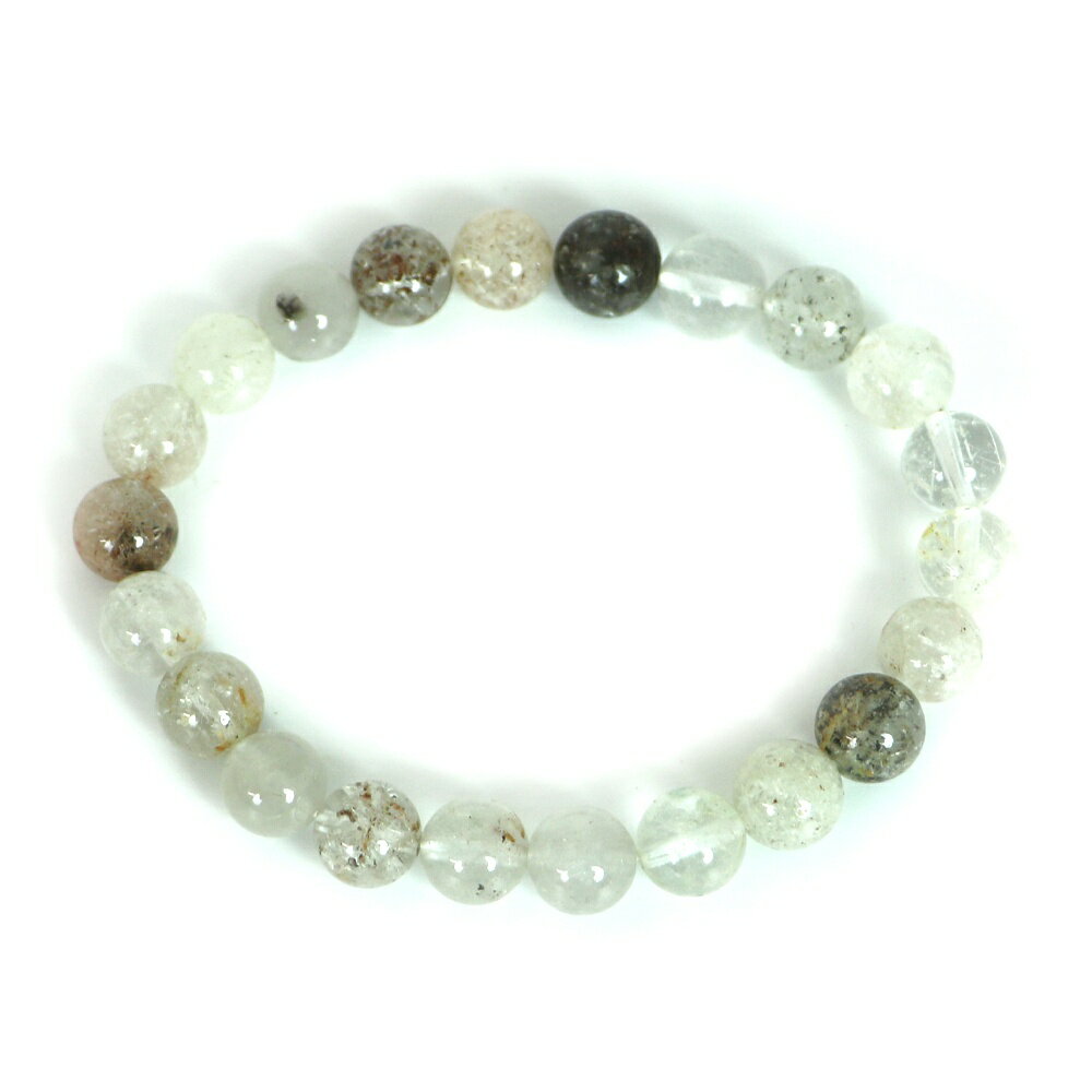 ホワイトガーデンクォーツ 【丸玉】8mm 数珠 天然石 ブレスレット パワーストーン ブレス お守り 選べるサイズ
