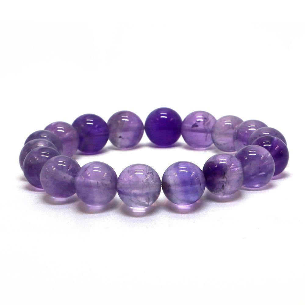 アメジスト【丸玉】12mm 数珠 天然石 ブレスレット パワーストーン ブレス お守り 選べるサイズ