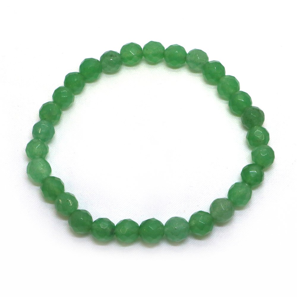 アベンチュリン【カット】6mm 数珠 天然石 ブレスレット パワーストーン ブレス お守り 選べるサイズ