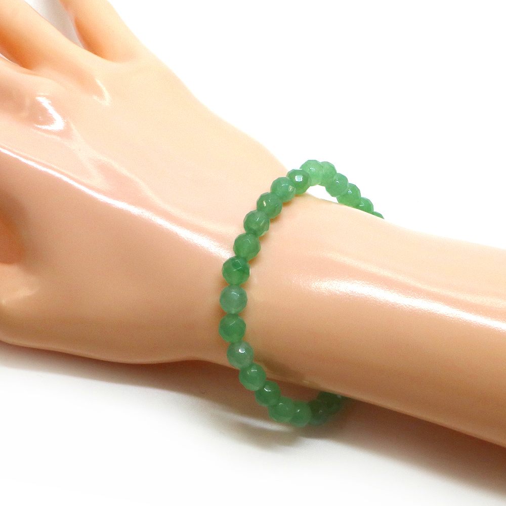 アベンチュリン【カット】6mm 数珠 天然石 ブレスレット パワーストーン ブレス お守り 選べるサイズ