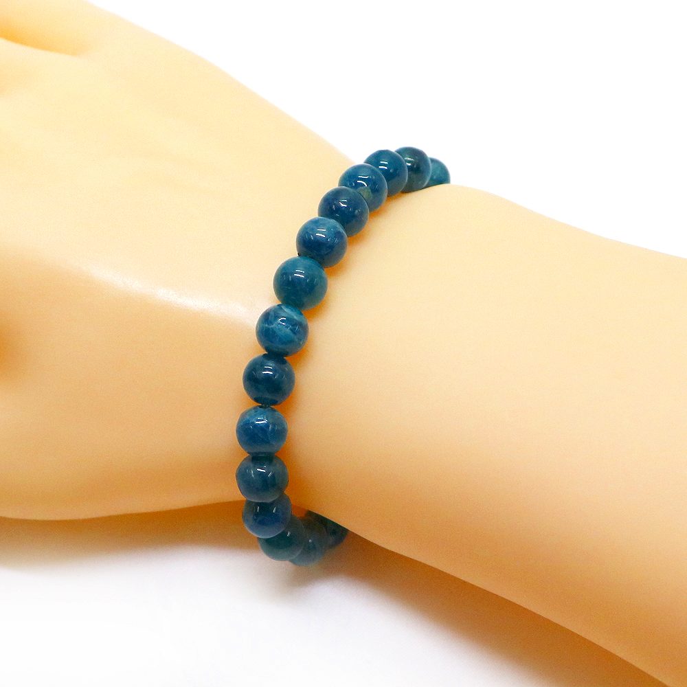 アパタイト【丸玉】8mm 数珠 天然石 ブレスレット パワーストーン ブレス お守り 選べるサイズ