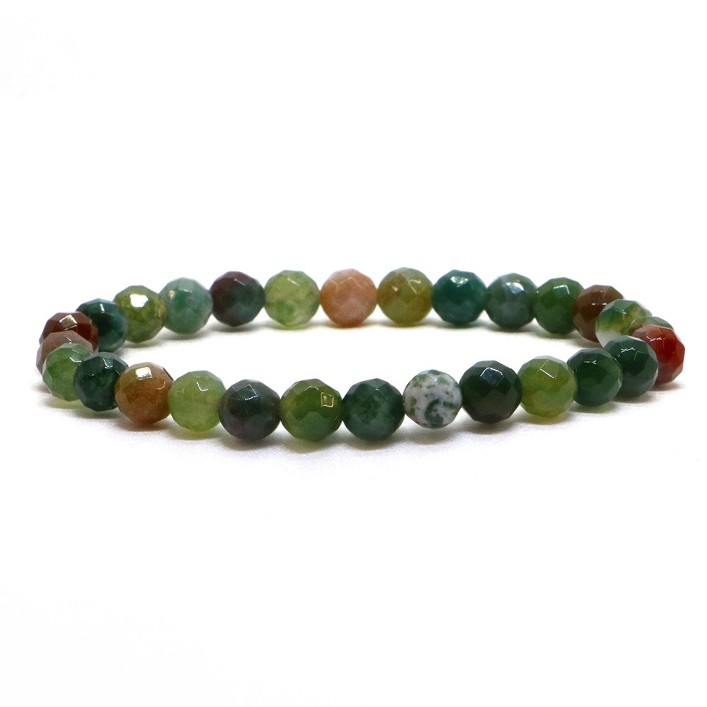 Fortune Telling - インディアンアゲート【多面カット】6mm 数珠 天然石 ブレスレット パワーストーン ブレス お守り 選べるサイズ