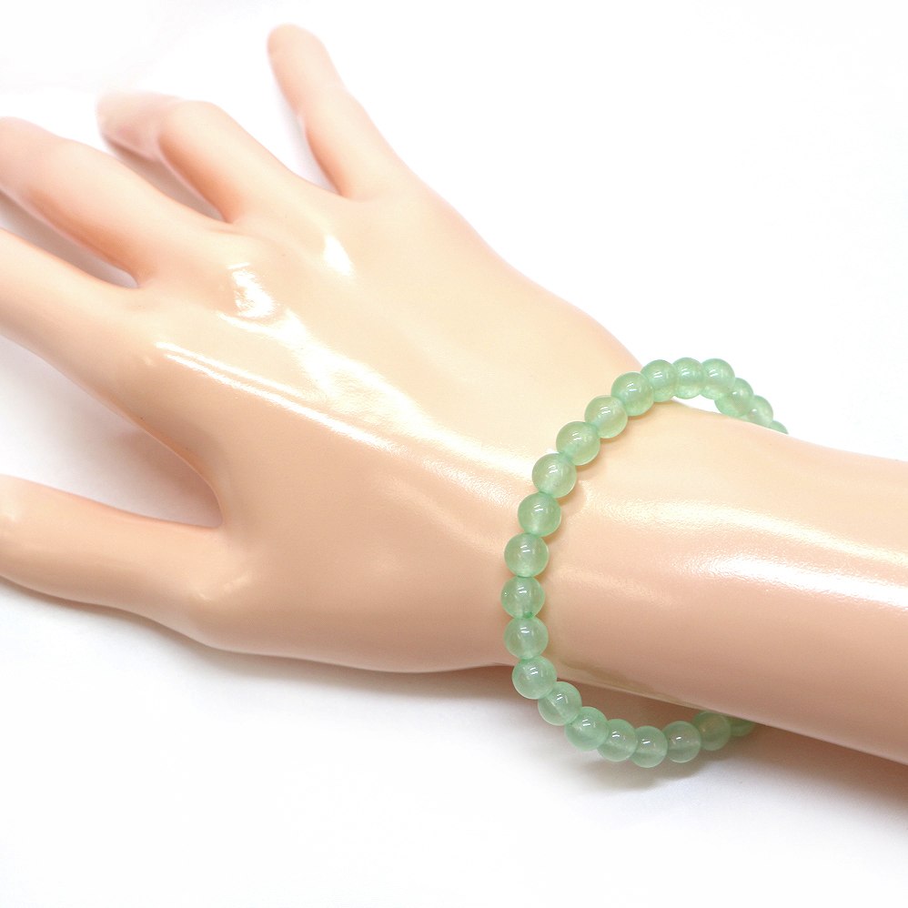 カラージェード(ペパーミント・染め)【丸玉】6mm 数珠 天然石 ブレスレット パワーストーン ブレス お守り 選べるサイズ