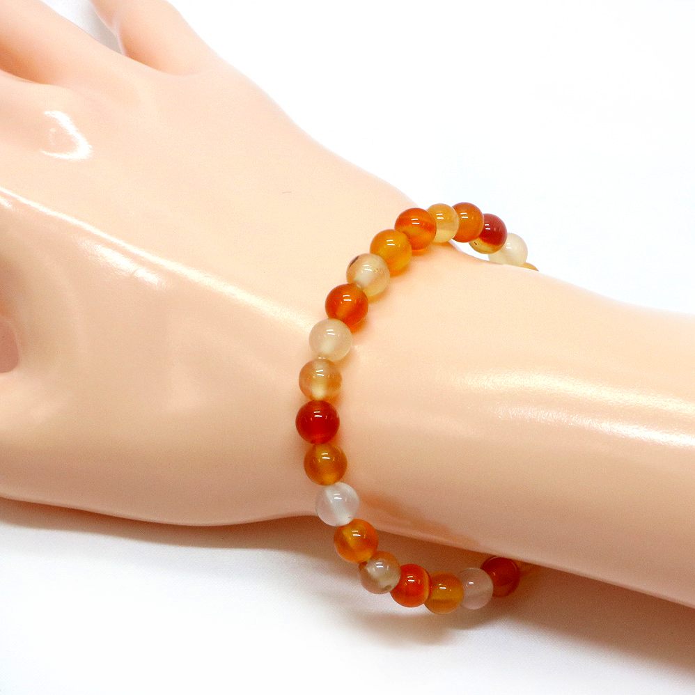 カーネリアン【丸玉】6mm 数珠 天然石 ブレ...の紹介画像3