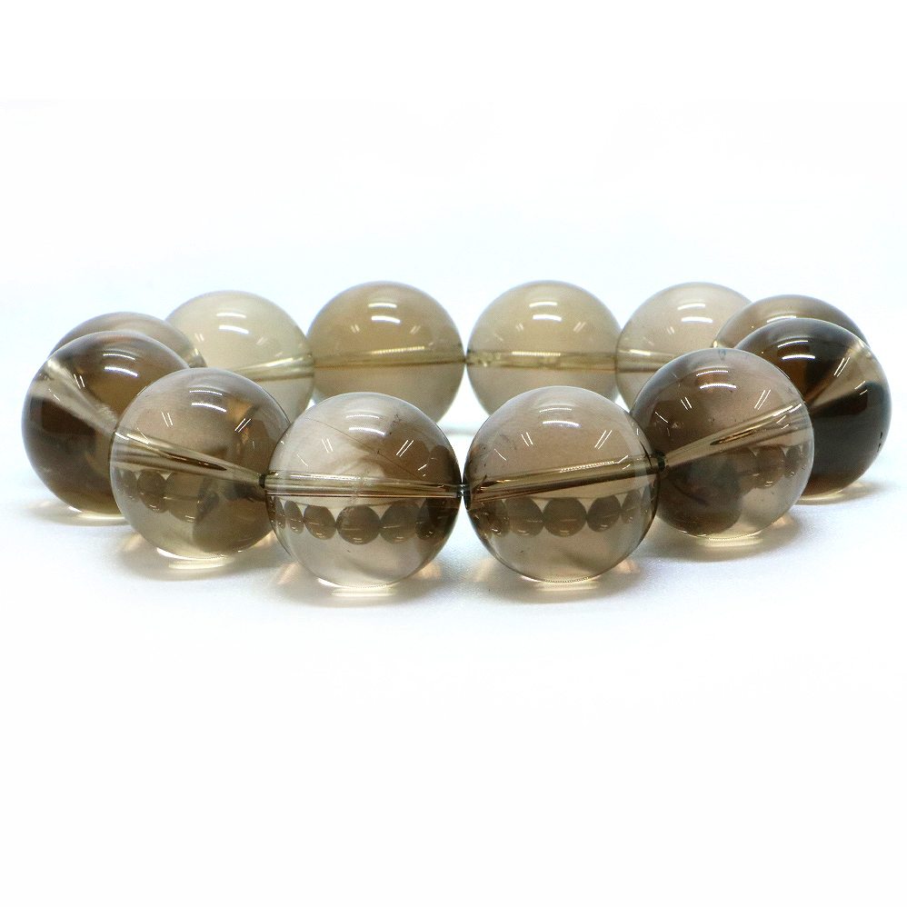 スモーキークォーツ【丸玉】20mm 数珠 天然石 ブレスレット パワーストーン ブレス お守り 選べるサイズ