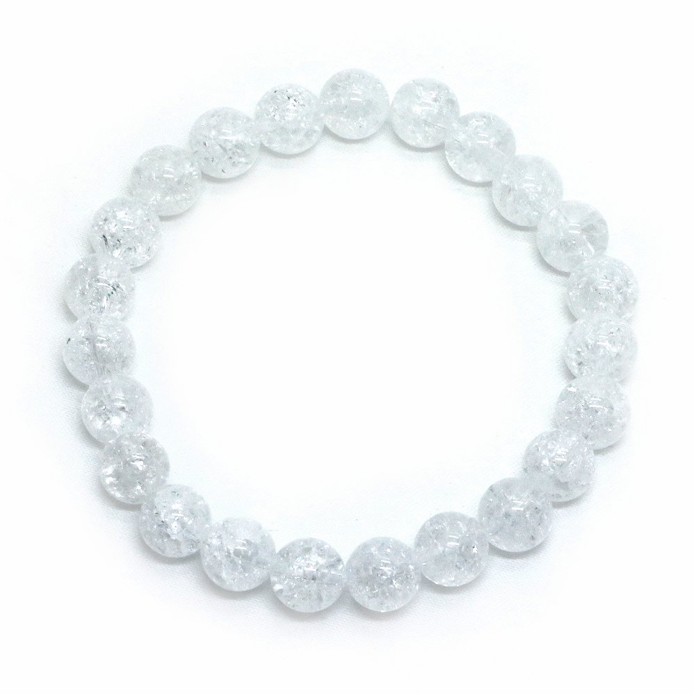 クラッシュクリスタル【丸玉】8mm 数珠 天然石 ブレスレット パワーストーン ブレス お守り 選べるサイズ