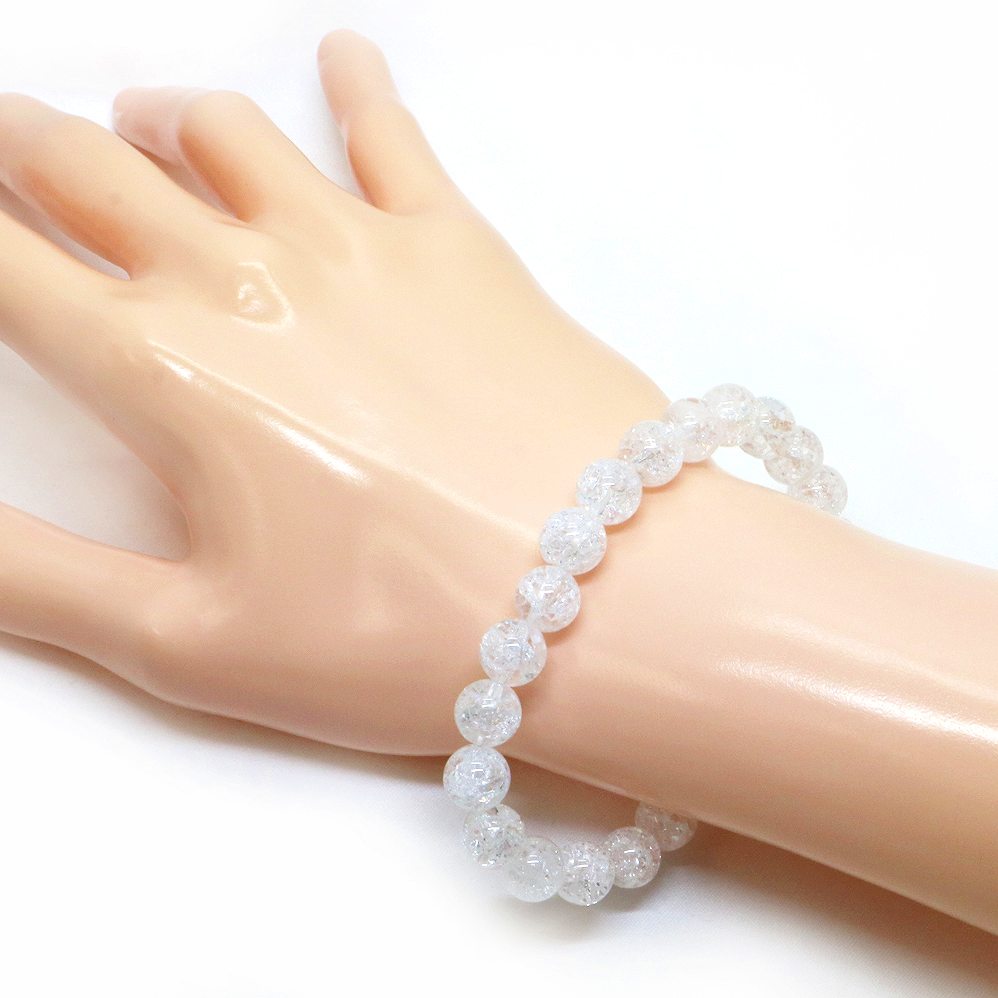 クラッシュクリスタル【丸玉】8mm 数珠 天然石 ブレスレット パワーストーン ブレス お守り 選べるサイズ