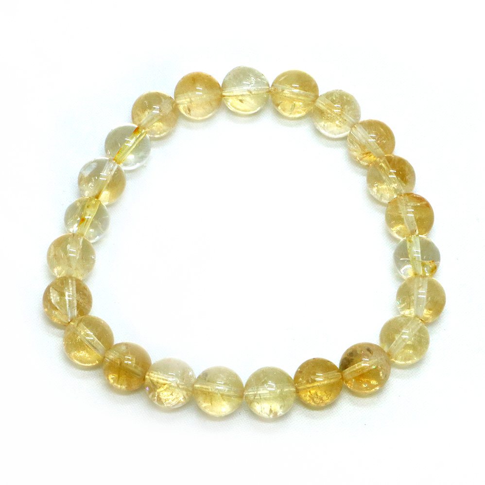 シトリン【丸玉】8mm 数珠 天然石 ブレスレット パワーストーン ブレス お守り 選べるサイズ