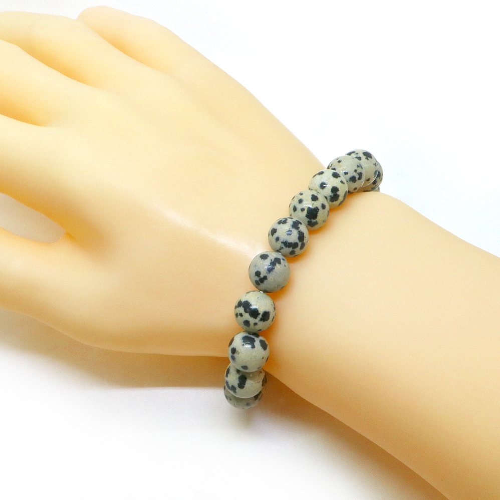 ダルメシアンジャスパー【丸玉】10mm 数珠 天然石 ブレスレット パワーストーン ブレス お守り 選べるサイズ
