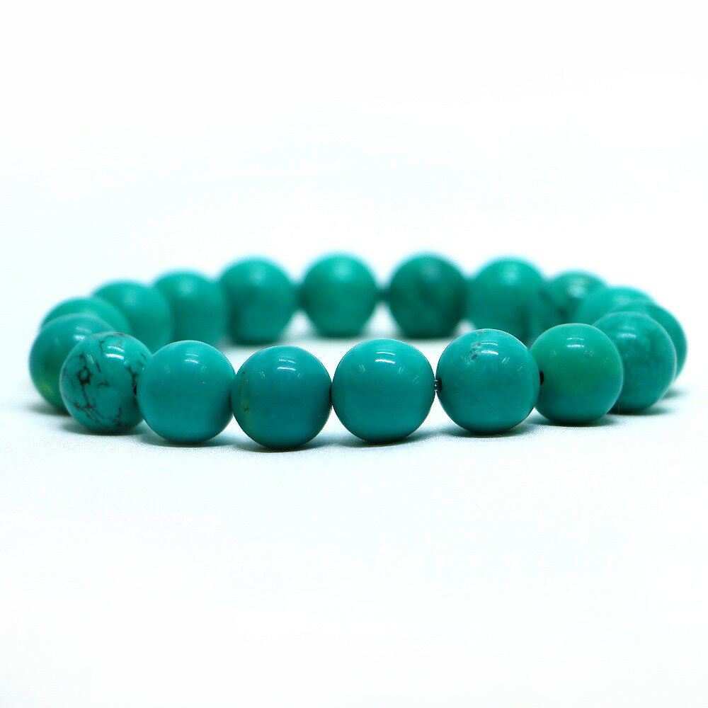 ハウライト マグネサイト ターコイズ(染め グリーン)【丸玉】12mm 数珠 天然石 ブレスレット パワーストーン ブレス お守り 選べるサイズ