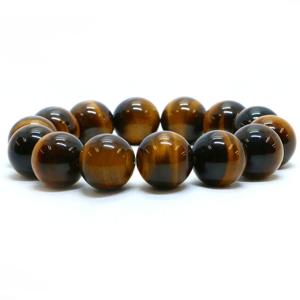 タイガーアイ【丸玉】16mm 数珠 天然石 ブレスレット パワーストーン ブレス お守り 選べるサイズ