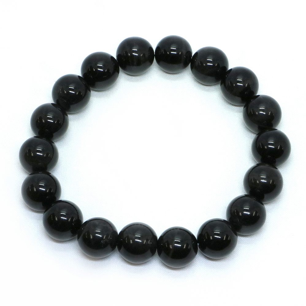 ブラックタイガーアイ【丸玉】12mm 数珠 天然石 ブレスレット パワーストーン ブレス お守り 選べるサイズ