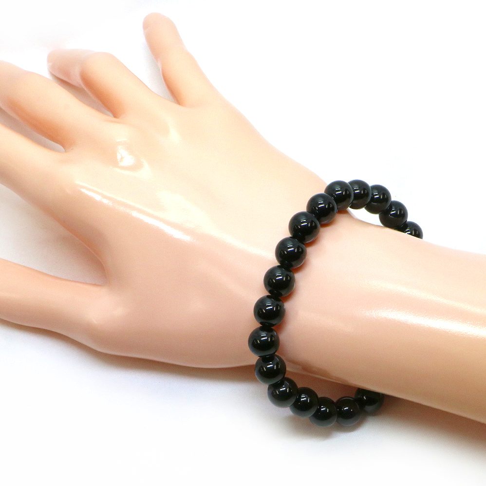 ブラックスピネル【丸玉】8mm 数珠 天然石 ブレスレット パワーストーン ブレス お守り 選べるサイズ