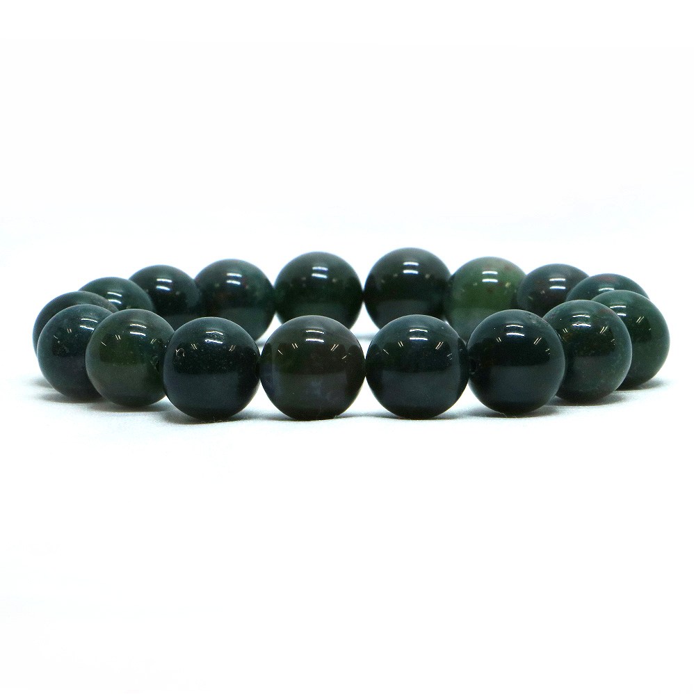 ブラッドストーン【丸玉】12mm 数珠 天然石 ブレスレット パワーストーン ブレス お守り 選べるサイズ